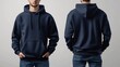 © Vecs - front and back navy hoodie mock up