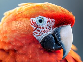 Sticker - Close-Up Portrait of a Vibrant Red Macaw