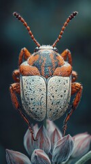 Canvas Print - Close-Up Macro Photography of a Beetle on a Plant