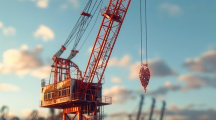 Poster - A crane is lifting a large object