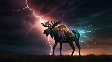 Sticker - Moose and Lightning