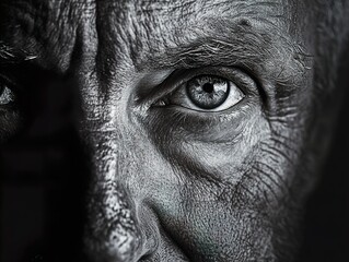 Poster - Close-Up Portrait of an Elderly Man's Eye