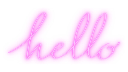 Leinwandbilder - Neon purple hello typography design element