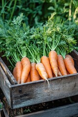 Wall Mural - box with carrots. Selective focus