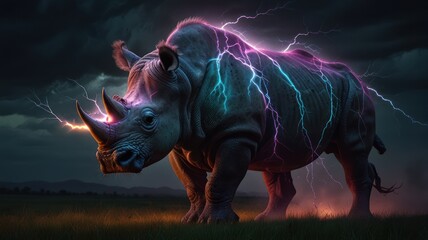 Poster - Rhino Lightning