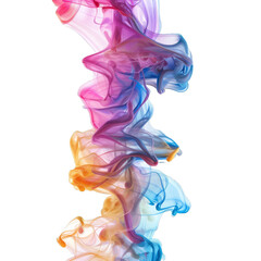 Poster - Multicolored ink swirling creating abstract shapes on white background