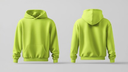 Wall Mural - front and back lime hoodie mock up