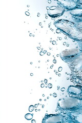 Water splash wave with bubbles isolated on white background, design banner