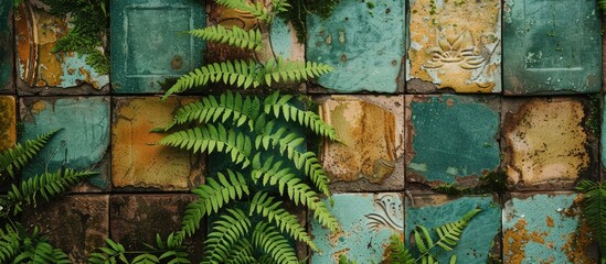 Sticker - Ferns Grow Between The Piles Of Tiles