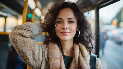 Stylish woman with a warm coat and scarf, ready for the day ahead