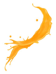 Poster - Orange juice splash png texture element, transparent background