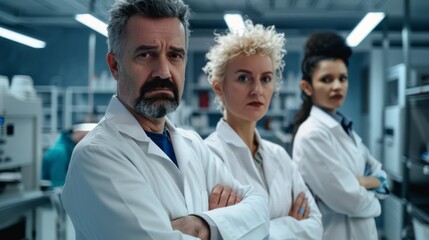 Poster - they are all wearing gloves and are looking at the camera