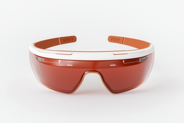 Sleek, modern sports goggles with tinted lenses on a white isolate background.