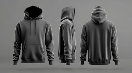 front and back gray hoodie mock up 