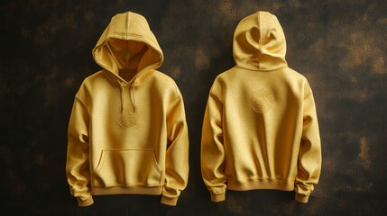 front and back gold hoodie mock up