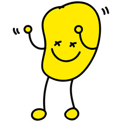 Wall Mural - cute dancing potato chip character design element