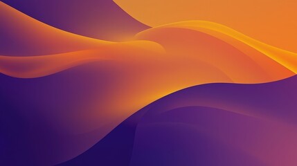 Wall Mural - Flowing waves of purple and orange blend together, creating a stunning abstract design characterized by smooth curves and vibrant color transitions