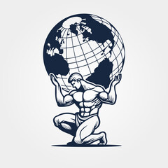 person with globe atlas logo