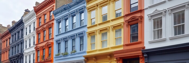 Poster - classical architecture row houses close-up