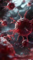 Wall Mural - microscopic view of a virus: a detailed look at the structure of a pathogen