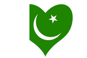 Wall Mural - pakistan flag in a heart