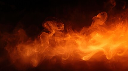 Poster - fiery flames on black background