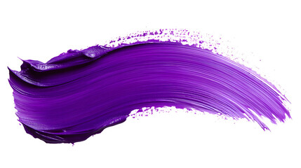Poster - Vibrant Purple Paint Brush Stroke on White Background
