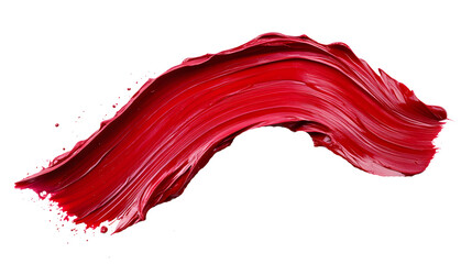 Poster - Vibrant Red Paint Stroke On White Background