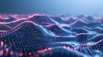 Aufkleber - A blue and pink wave with a lot of dots