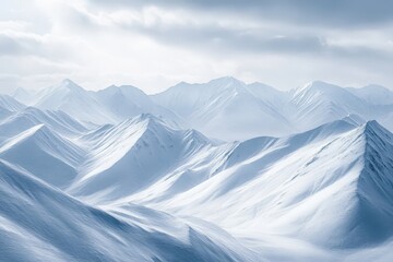 Wall Mural - Majestic snowy mountain landscape