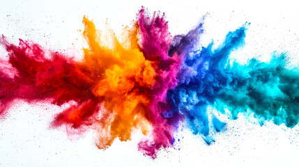 Wall Mural - a bright explosion of multicolored clouds of smoke and dust, flying in all directions. bright colors