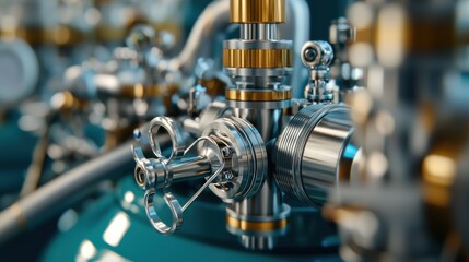Poster - Industrial Valve in a Modern Machinery Setup