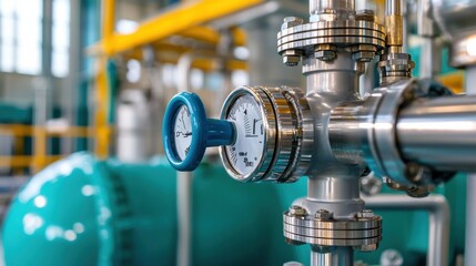 Poster - Industrial Pressure Gauge in Modern Facility Equipment