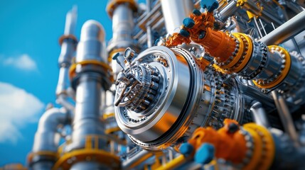 Poster - Industrial Machinery Component in a Modern Factory Setting
