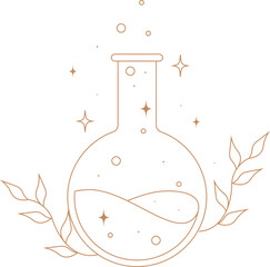 vector mystic celestial set a with golden outline sand clock, eye, bottle and moon phases. black occ
