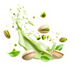 © Foxgrafy - Splash of pistachio cream with nuts and leaves