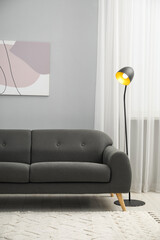 Poster - comfortable couch in living room. interior design
