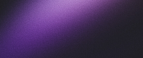 Wall Mural - purple black grainy background, abstract glowing violet color gradient, noisy texture poster banner 