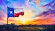 © Gia - Texas Sunset with Flag