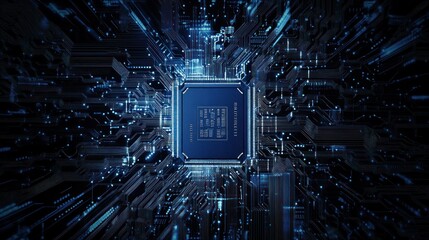 Poster - A Close-Up of a Computer Chip