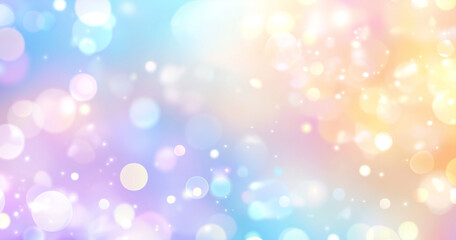 Wall Mural - colorful bokeh background with pastel hues, soft and festive abstract design with copy space