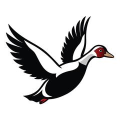 Wall Mural - Solid color Muscovy Duck animal vector design