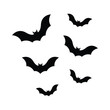 © Virdauso - Halloween bat collection, bat element, bat flock, black bat vector illustration