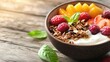 © Smoky - Fresh Healthy Breakfast Bowl with Fruits and Granola
