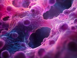 Wall Mural - microscopic view of a cell - abstract science background