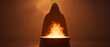 © GraphzTain - Mystical figure shrouded in darkness, casting spells over a fiery cauldron.