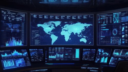 Wall Mural - Global Data Monitoring Center