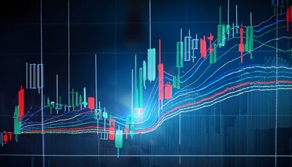 A close-up financial chart displaying an uptrend line candlestick graph, crafted with precision through Generative AI, symbolizing market movements