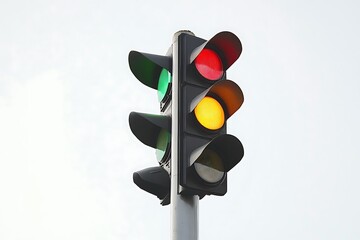 Traffic light for cars. Traffic light for pedestrians. Empty traffic lights.