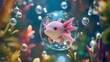 © Gia - Cute Axolotl in Bubble